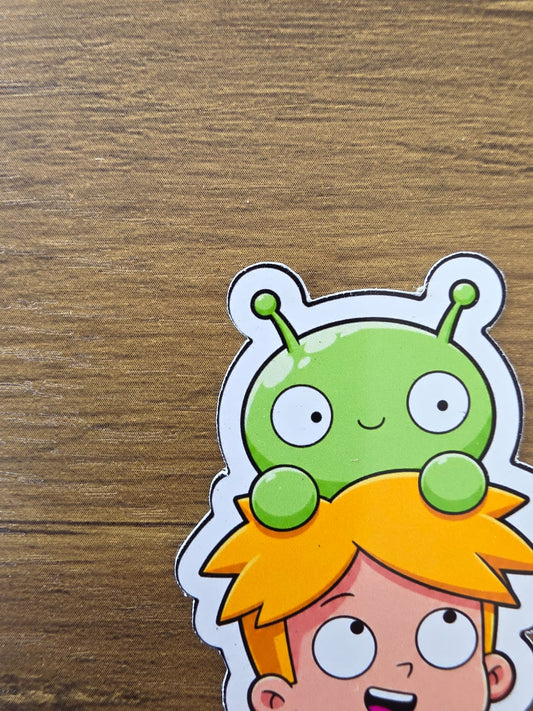 Final Space Inspired Gary & Mooncake Glossy Die Cut Sticker | 2 Sizes Available