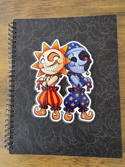 Five Nights at Freddy's: Security Breach Inspired Sun & Moon Glossy Die Cut Sticker | 2 Sizes Available
