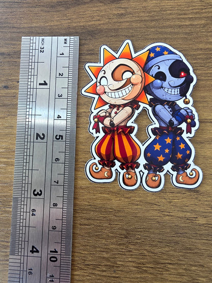 Five Nights at Freddy's: Security Breach Inspired Sun & Moon Glossy Die Cut Sticker | 2 Sizes Available