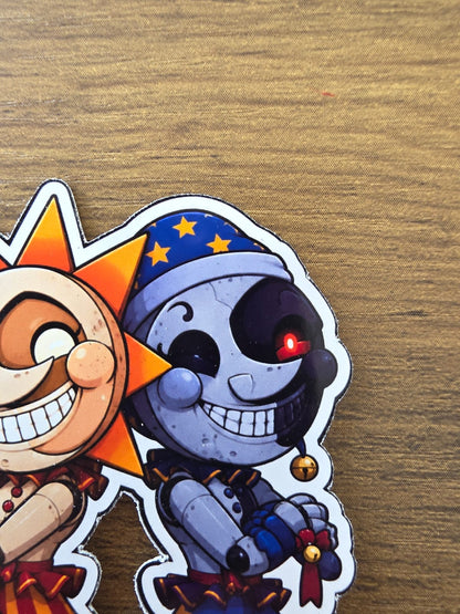 Five Nights at Freddy's: Security Breach Inspired Sun & Moon Glossy Die Cut Sticker | 2 Sizes Available