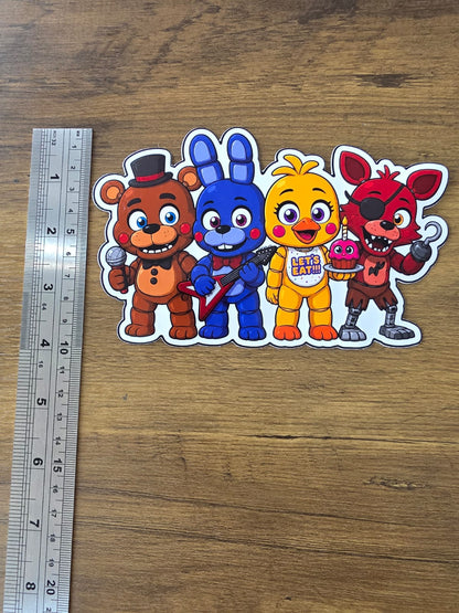 Five Nights at Freddy's Inspired Freddy Bonnie Chica Foxy Sticker | 2 Sizes Available
