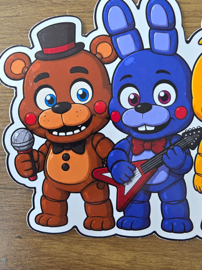 Five Nights at Freddy's Inspired Freddy Bonnie Chica Foxy Sticker | 2 Sizes Available