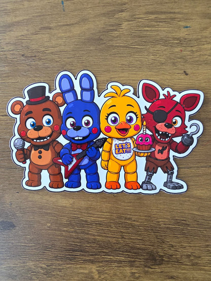 Five Nights at Freddy's Inspired Freddy Bonnie Chica Foxy Sticker | 2 Sizes Available