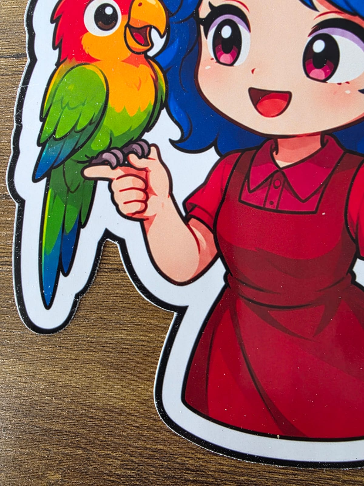 Stardew Valley Inspired Emily & Parrot Glossy Die Cut Sticker | 2 Sizes Available