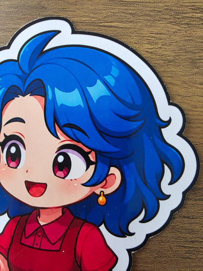 Stardew Valley Inspired Emily & Parrot Glossy Die Cut Sticker | 2 Sizes Available