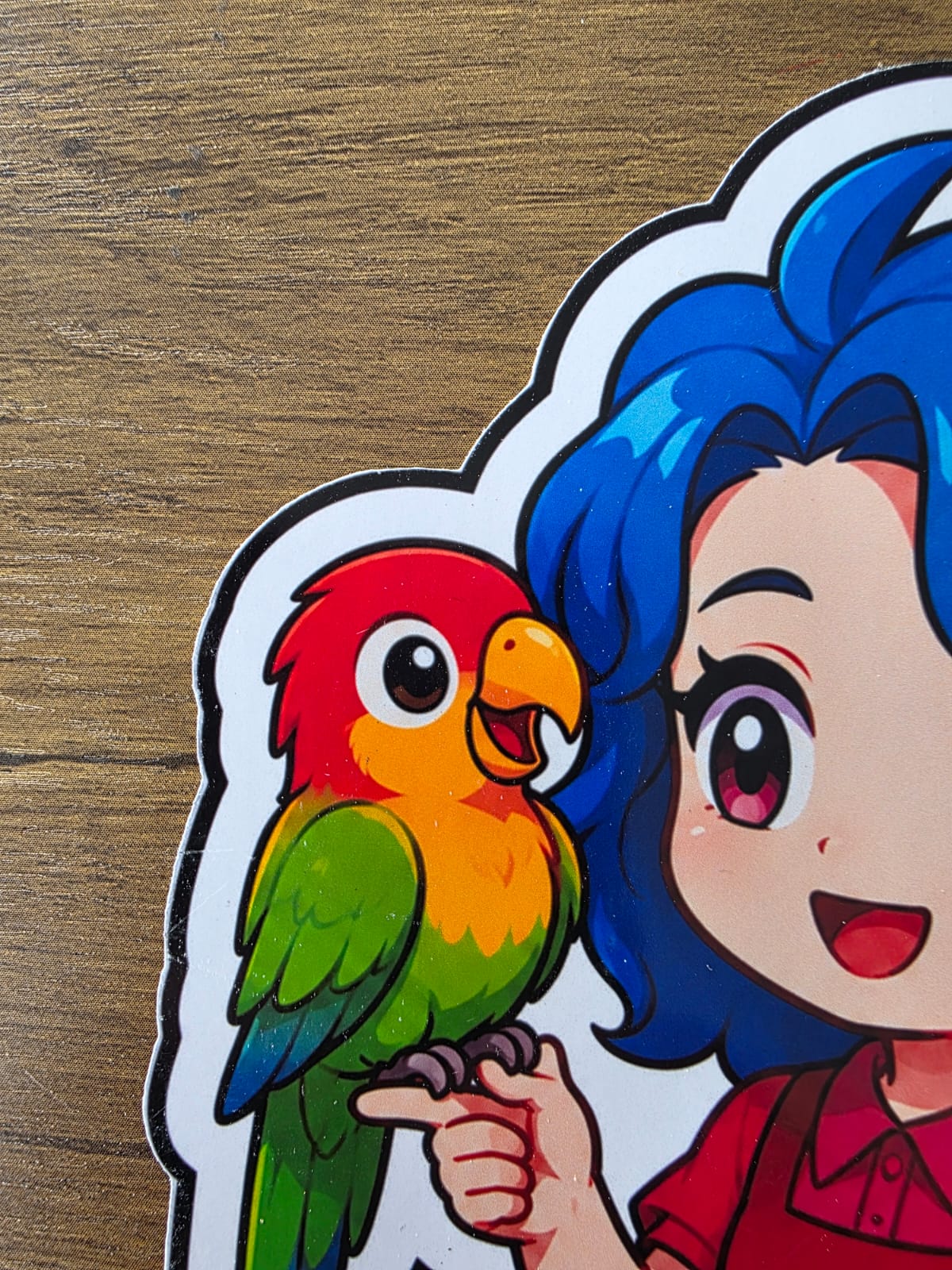 Stardew Valley Inspired Emily & Parrot Glossy Die Cut Sticker | 2 Sizes Available
