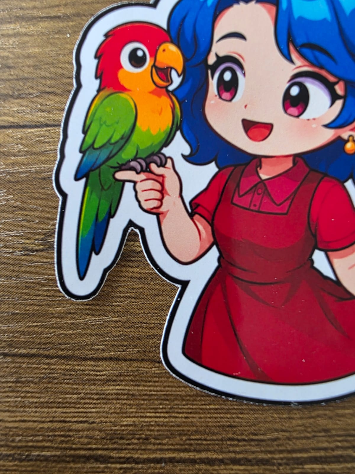 Stardew Valley Inspired Emily & Parrot Glossy Die Cut Sticker | 2 Sizes Available