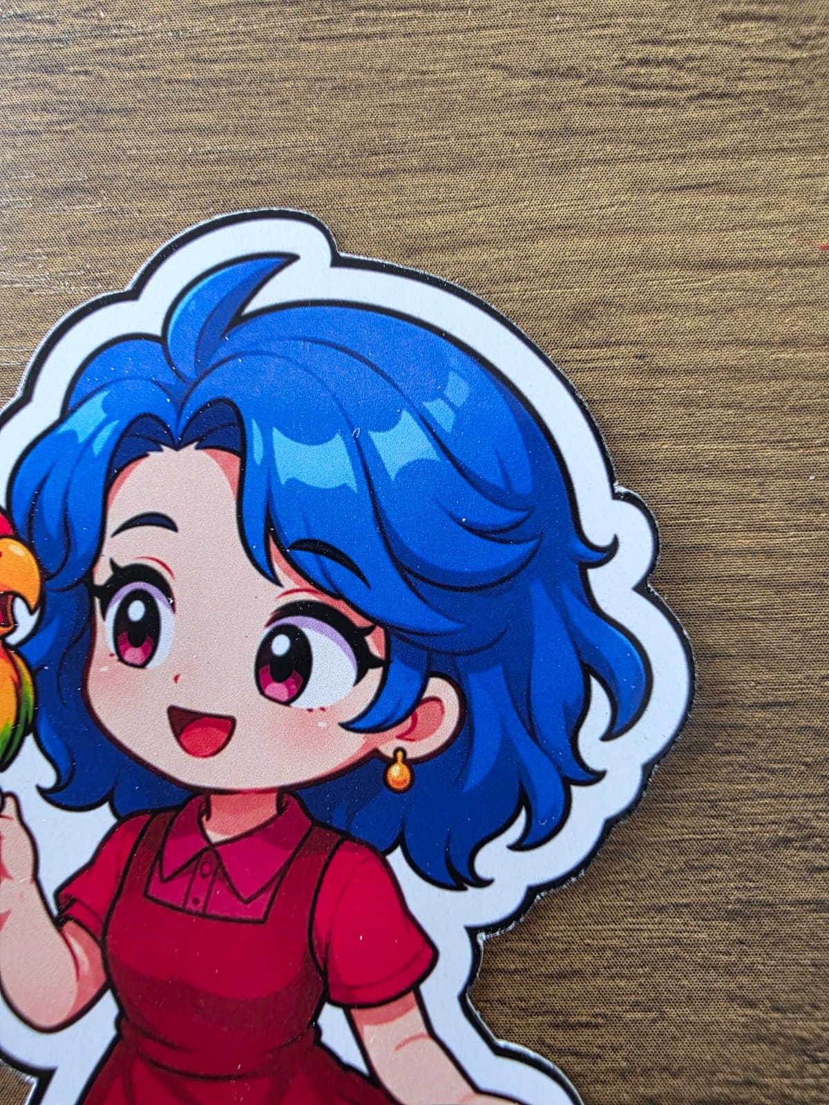 Stardew Valley Inspired Emily & Parrot Glossy Die Cut Sticker | 2 Sizes Available