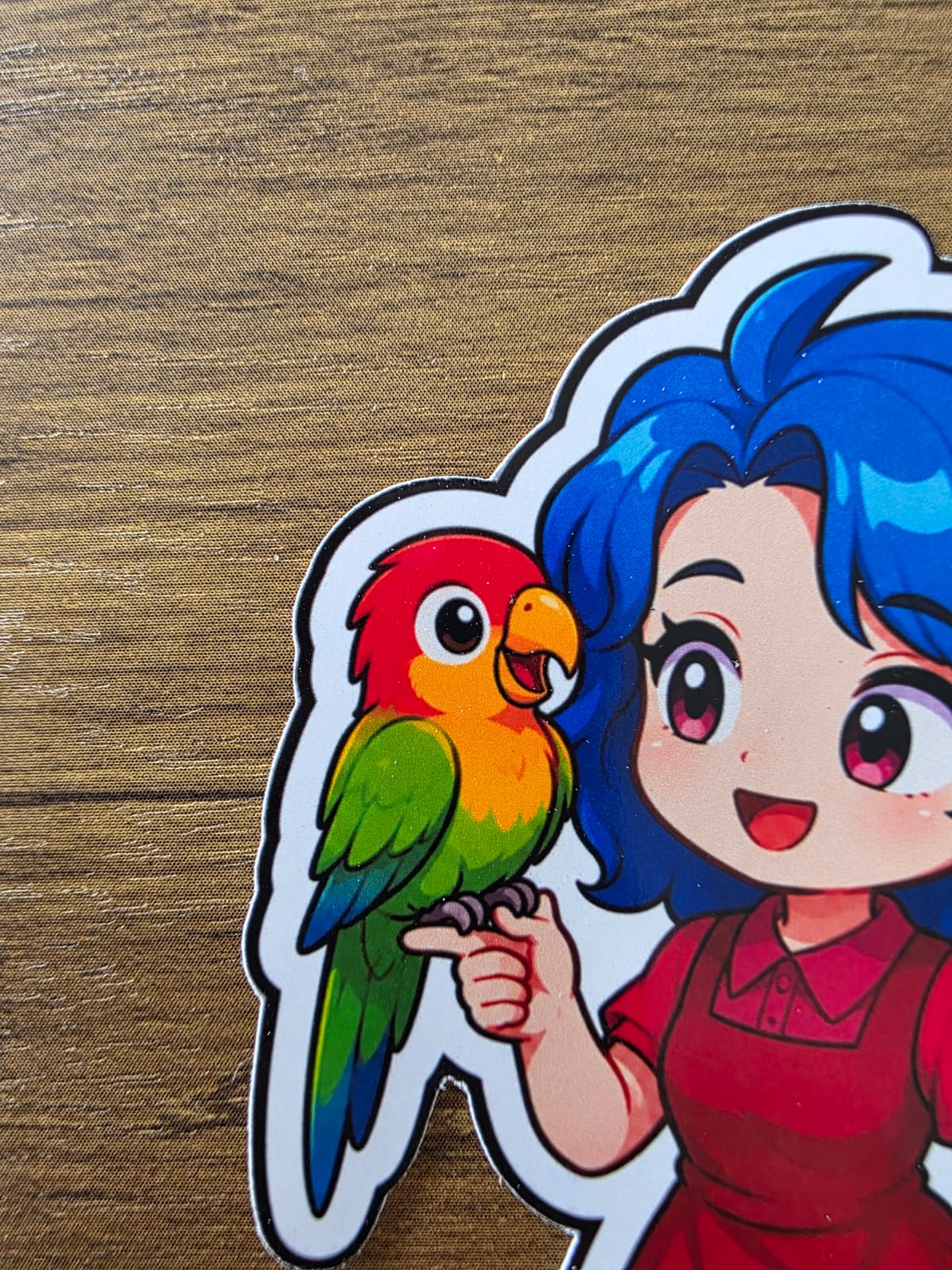 Stardew Valley Inspired Emily & Parrot Glossy Die Cut Sticker | 2 Sizes Available