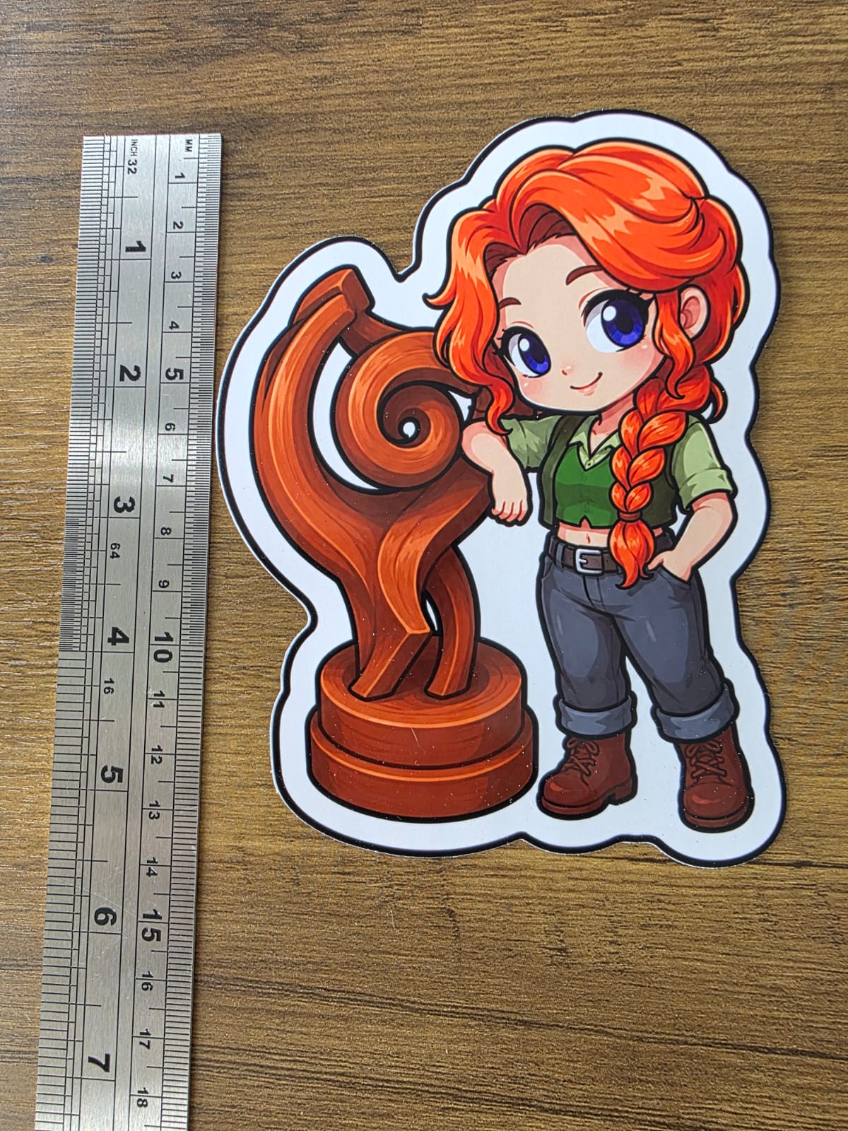 Stardew Valley Inspired Leah & Sculpture Glossy Die Cut Sticker | 2 Sizes Available
