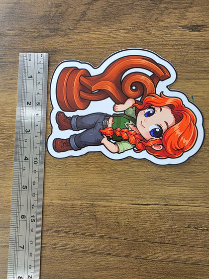 Stardew Valley Inspired Leah & Sculpture Glossy Die Cut Sticker | 2 Sizes Available