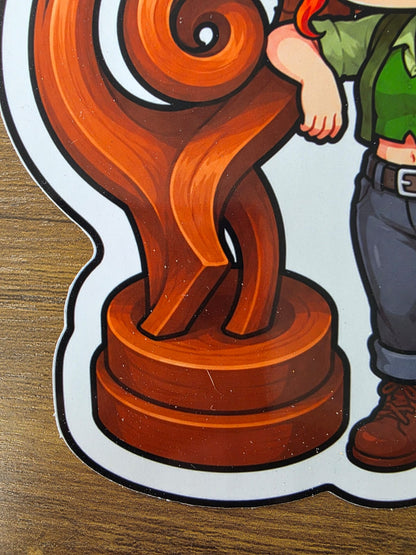 Stardew Valley Inspired Leah & Sculpture Glossy Die Cut Sticker | 2 Sizes Available