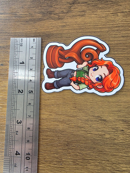 Stardew Valley Inspired Leah & Sculpture Glossy Die Cut Sticker | 2 Sizes Available
