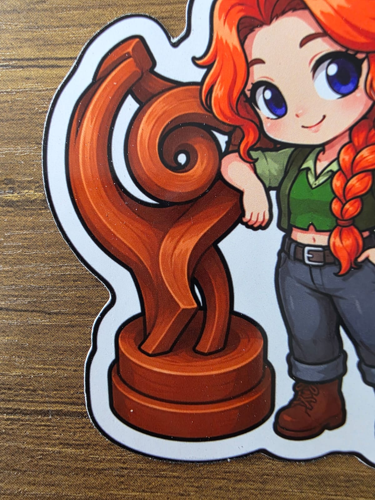 Stardew Valley Inspired Leah & Sculpture Glossy Die Cut Sticker | 2 Sizes Available