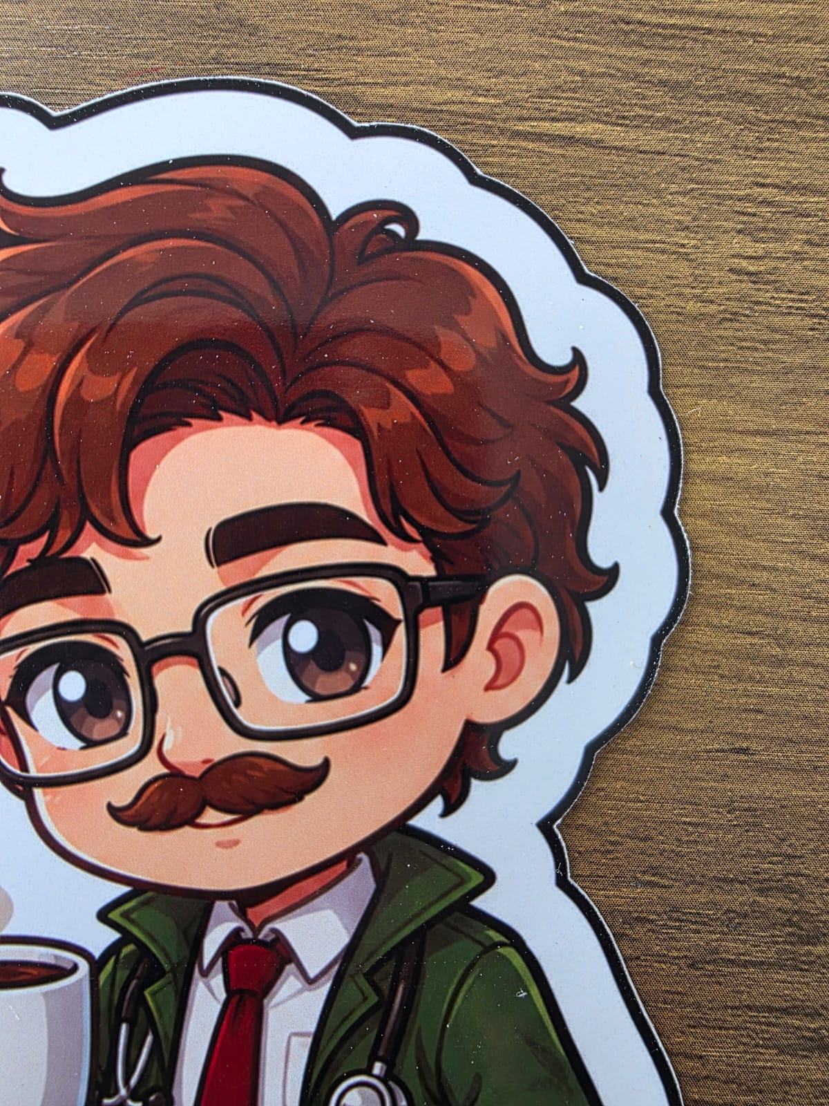 Stardew Valley Inspired Harvey & Coffee Glossy Die Cut Sticker | 2 Sizes Available