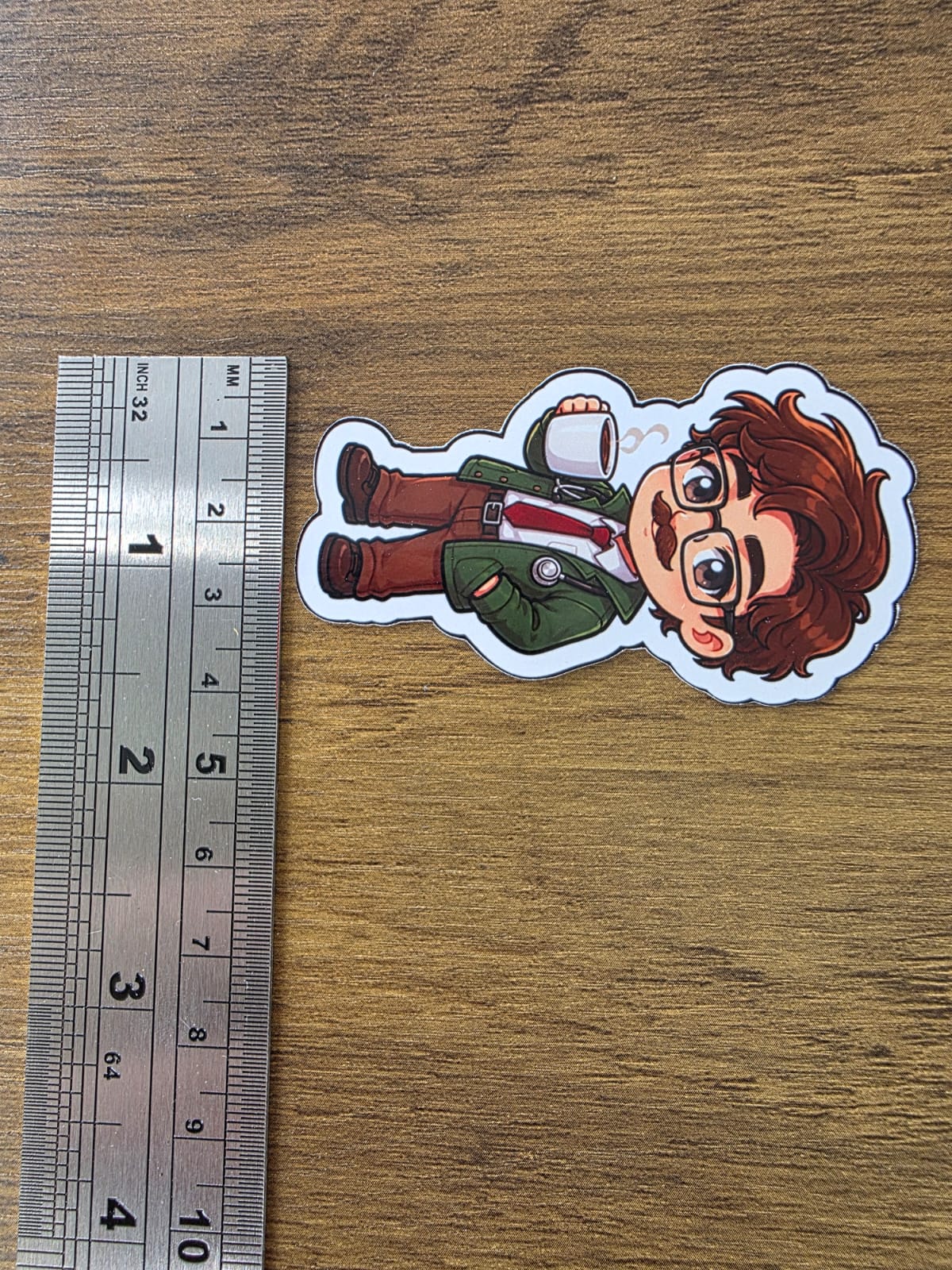 Stardew Valley Inspired Harvey & Coffee Glossy Die Cut Sticker | 2 Sizes Available