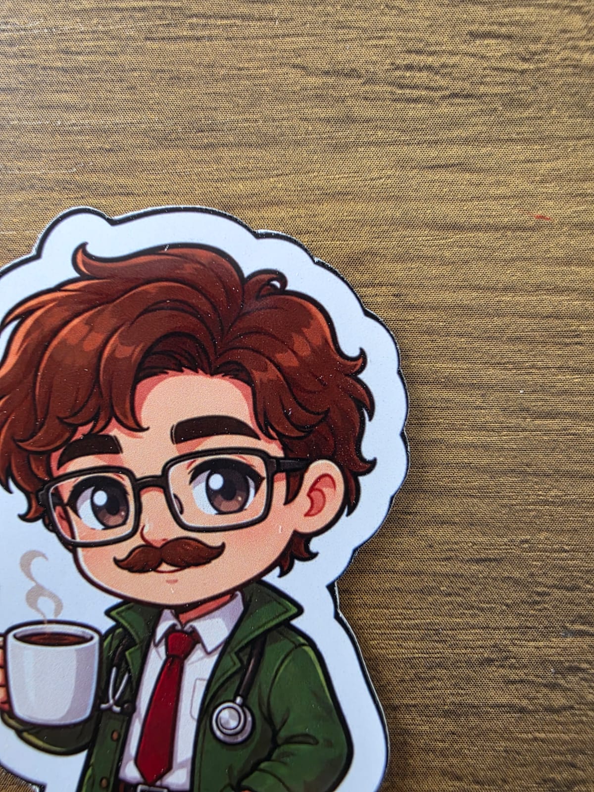 Stardew Valley Inspired Harvey & Coffee Glossy Die Cut Sticker | 2 Sizes Available