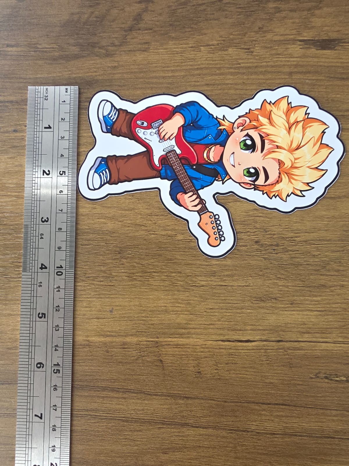 Stardew Valley Inspired Sam & Guitar Glossy Die Cut Sticker | 2 Sizes Available