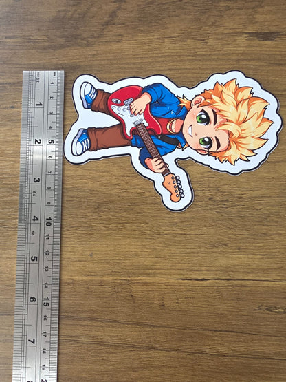 Stardew Valley Inspired Sam & Guitar Glossy Die Cut Sticker | 2 Sizes Available