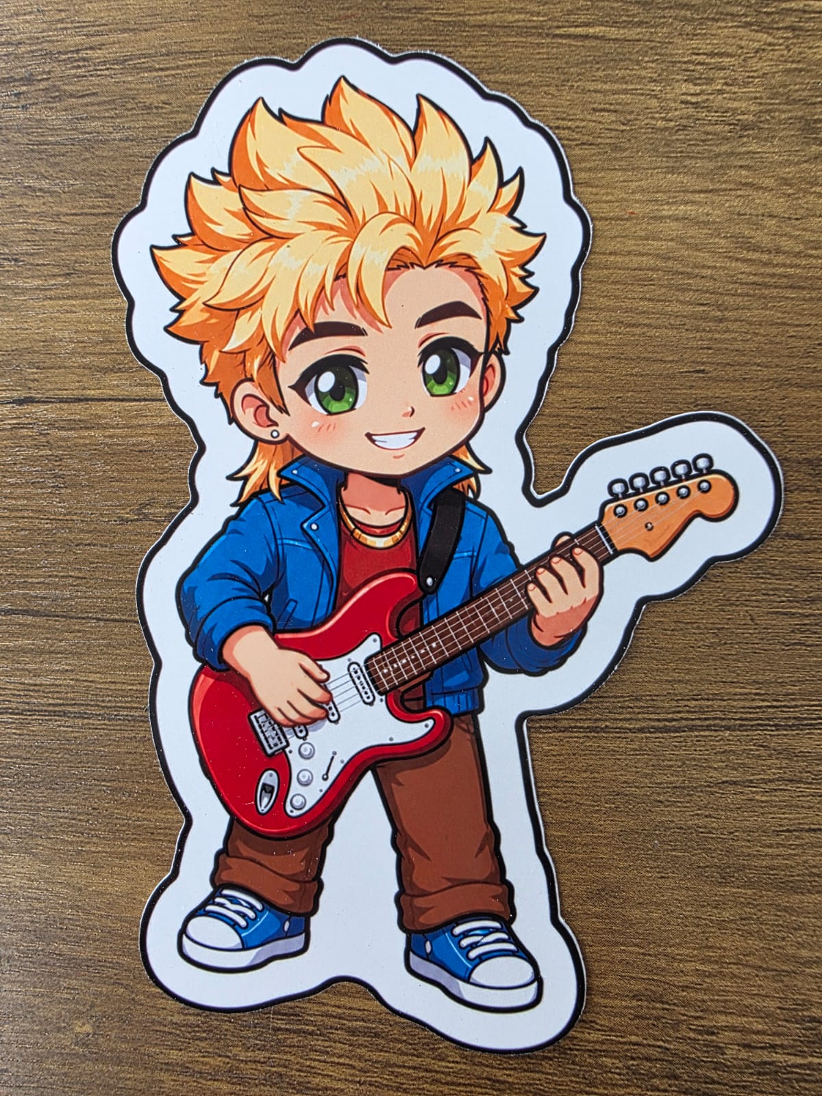 Stardew Valley Inspired Sam & Guitar Glossy Die Cut Sticker | 2 Sizes Available
