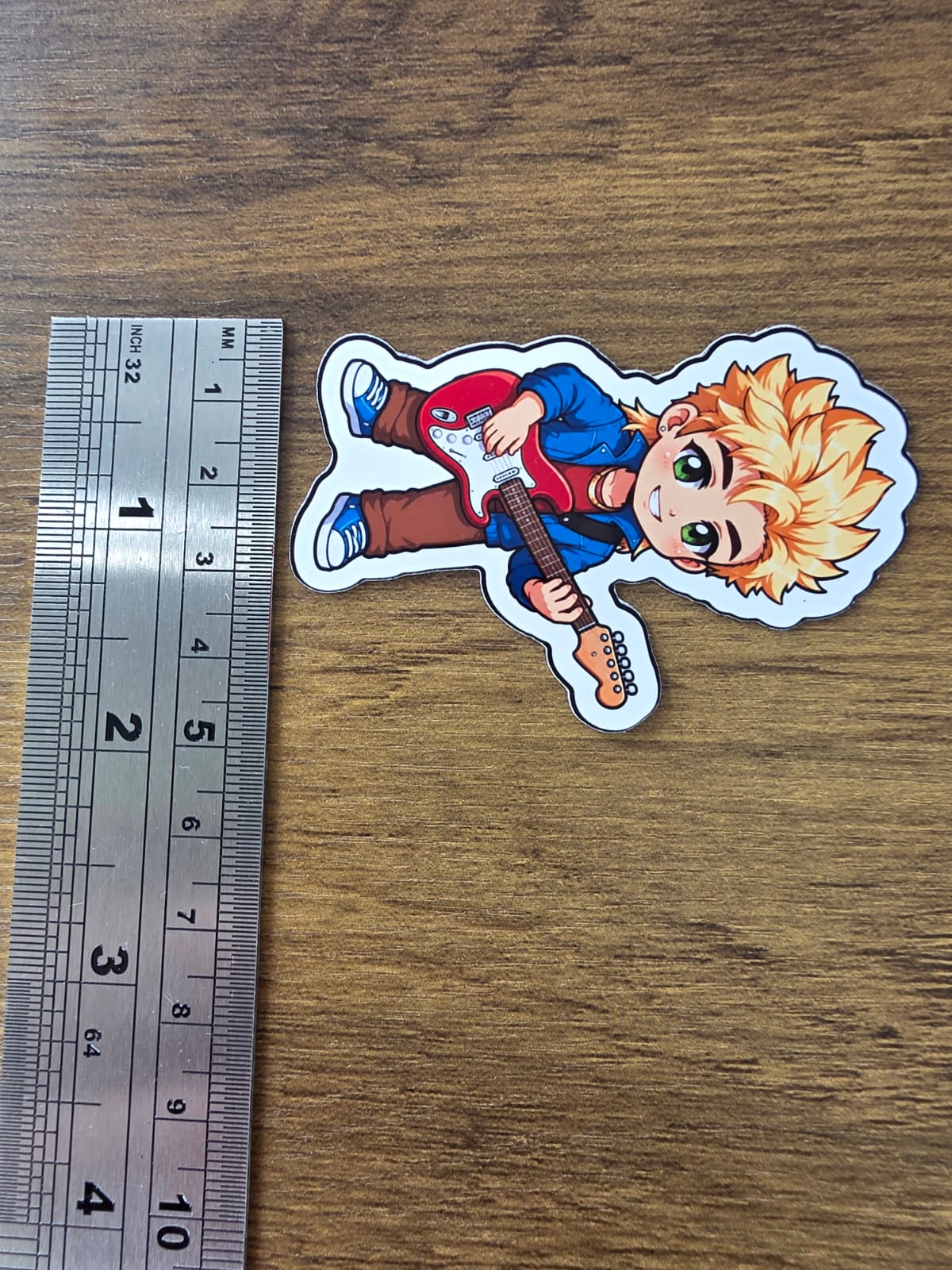 Stardew Valley Inspired Sam & Guitar Glossy Die Cut Sticker | 2 Sizes Available