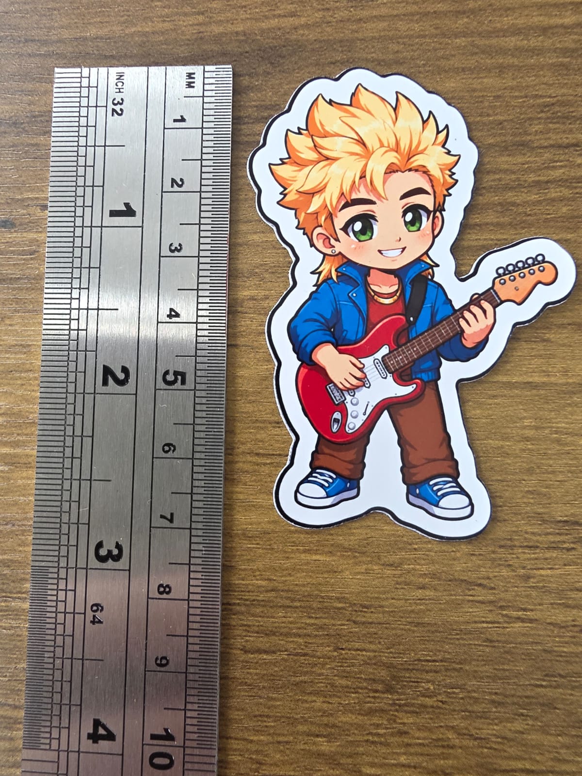 Stardew Valley Inspired Sam & Guitar Glossy Die Cut Sticker | 2 Sizes Available