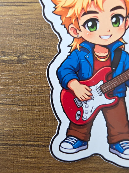 Stardew Valley Inspired Sam & Guitar Glossy Die Cut Sticker | 2 Sizes Available