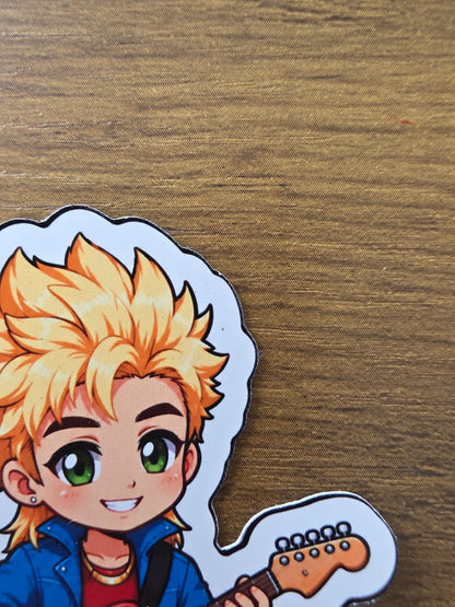 Stardew Valley Inspired Sam & Guitar Glossy Die Cut Sticker | 2 Sizes Available