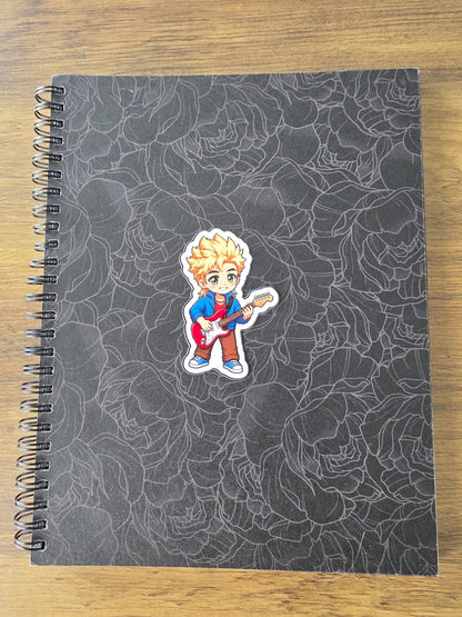 Stardew Valley Inspired Sam & Guitar Glossy Die Cut Sticker | 2 Sizes Available