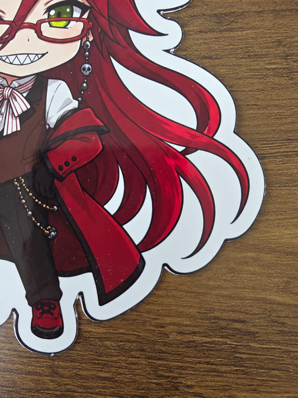 Black Butler (Kuroshitsuji) Inspired Grell Sutcliff Glossy Die Cut Sticker | 2 Sizes Available