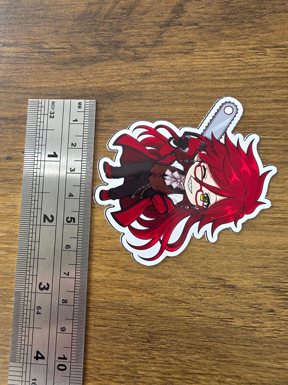 Black Butler (Kuroshitsuji) Inspired Grell Sutcliff Glossy Die Cut Sticker | 2 Sizes Available