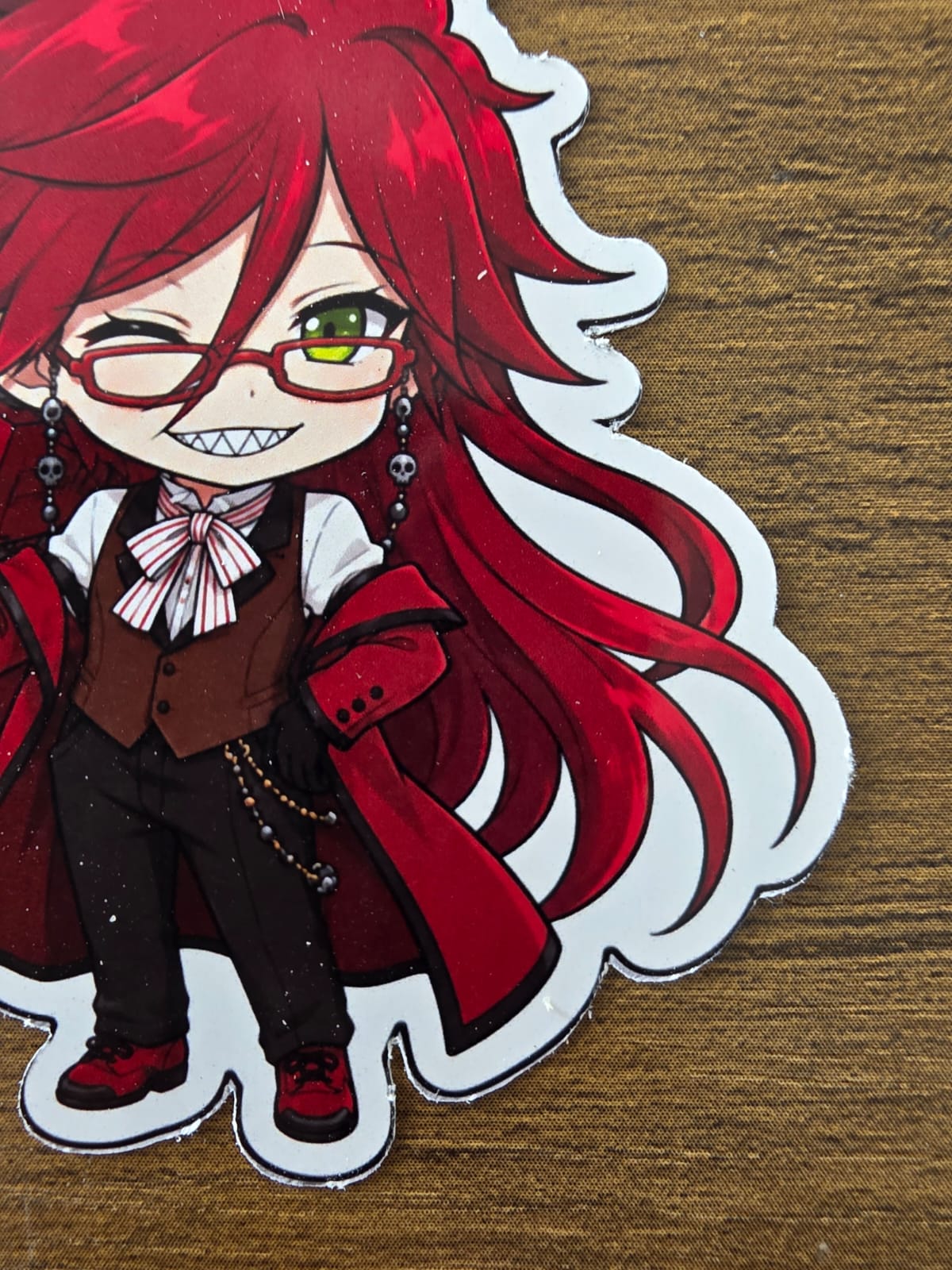 Black Butler (Kuroshitsuji) Inspired Grell Sutcliff Glossy Die Cut Sticker | 2 Sizes Available