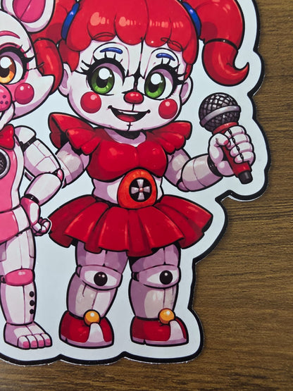 Five Nights at Freddy's: Sister Location Inspired Circus Baby Ballora Funtime Foxy Sticker | 2 Sizes Available