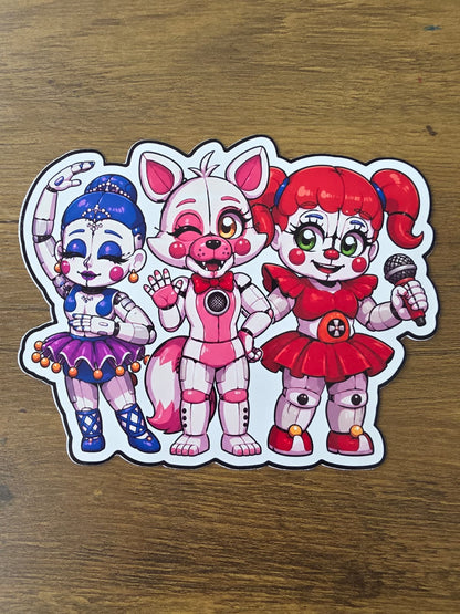 Five Nights at Freddy's: Sister Location Inspired Circus Baby Ballora Funtime Foxy Sticker | 2 Sizes Available
