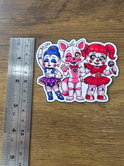 Five Nights at Freddy's: Sister Location Inspired Circus Baby Ballora Funtime Foxy Sticker | 2 Sizes Available