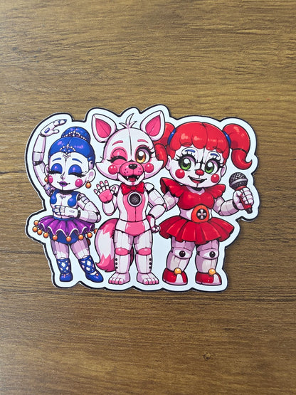 Five Nights at Freddy's: Sister Location Inspired Circus Baby Ballora Funtime Foxy Sticker | 2 Sizes Available