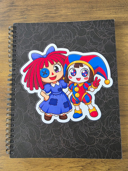 Amazing Digital Circus Inspired Ragatha & Pomni Glossy Die Cut Sticker | 2 Sizes Available