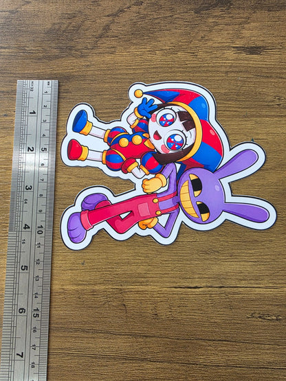Amazing Digital Circus Inspired Pomni & Jax Glossy Die Cut Sticker | 2 Sizes Available