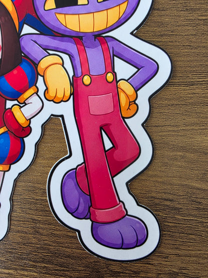 Amazing Digital Circus Inspired Pomni & Jax Glossy Die Cut Sticker | 2 Sizes Available