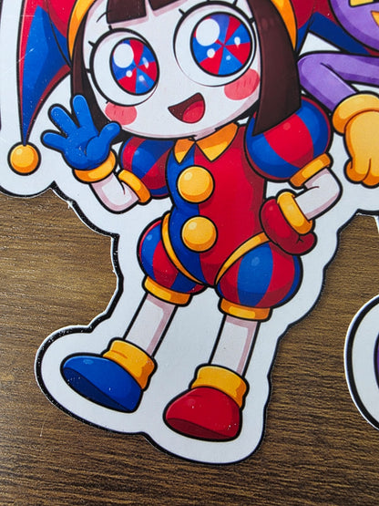 Amazing Digital Circus Inspired Pomni & Jax Glossy Die Cut Sticker | 2 Sizes Available
