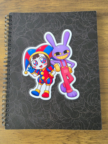 Amazing Digital Circus Inspired Pomni & Jax Glossy Die Cut Sticker | 2 Sizes Available