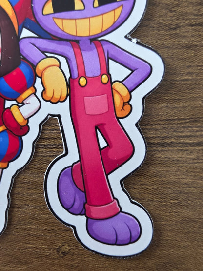 Amazing Digital Circus Inspired Pomni & Jax Glossy Die Cut Sticker | 2 Sizes Available