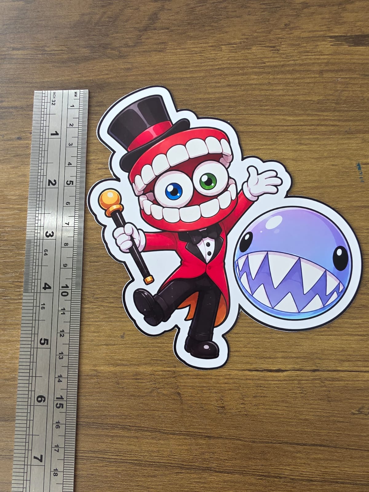Amazing Digital Circus Inspired Caine & Bubble Glossy Die Cut Sticker | 2 Sizes Available