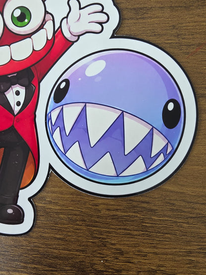 Amazing Digital Circus Inspired Caine & Bubble Glossy Die Cut Sticker | 2 Sizes Available