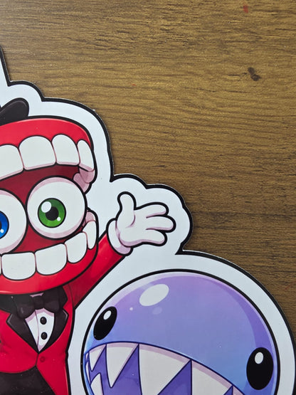 Amazing Digital Circus Inspired Caine & Bubble Glossy Die Cut Sticker | 2 Sizes Available