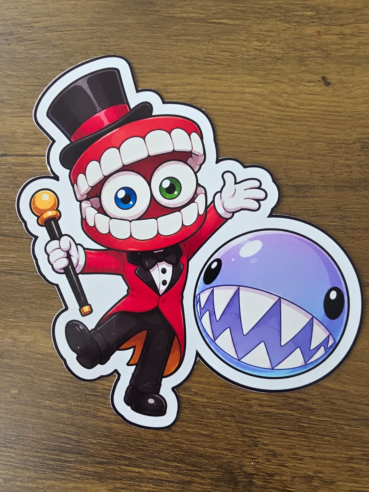 Amazing Digital Circus Inspired Caine & Bubble Glossy Die Cut Sticker | 2 Sizes Available