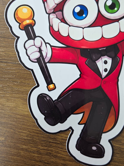 Amazing Digital Circus Inspired Caine & Bubble Glossy Die Cut Sticker | 2 Sizes Available
