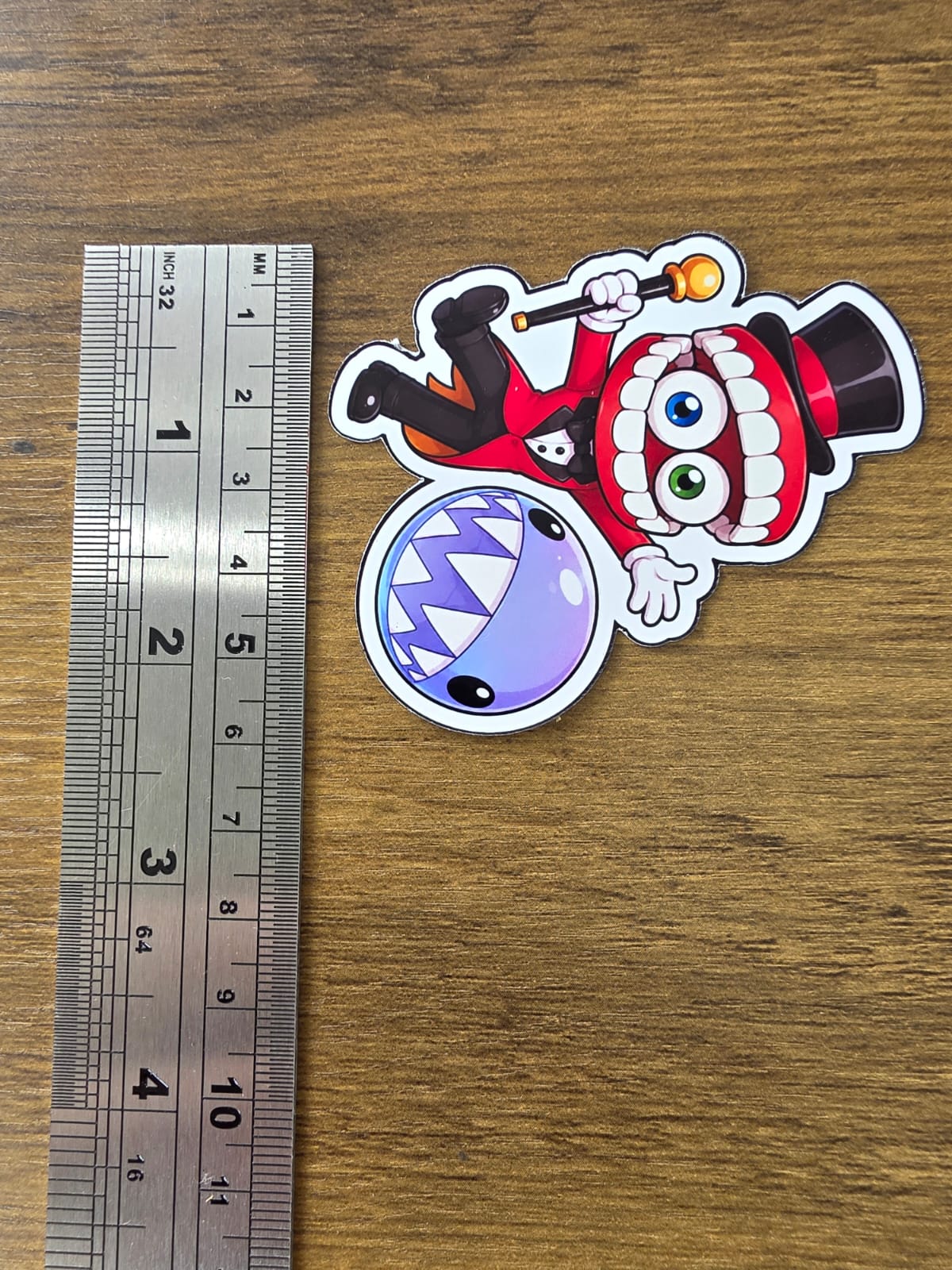 Amazing Digital Circus Inspired Caine & Bubble Glossy Die Cut Sticker | 2 Sizes Available