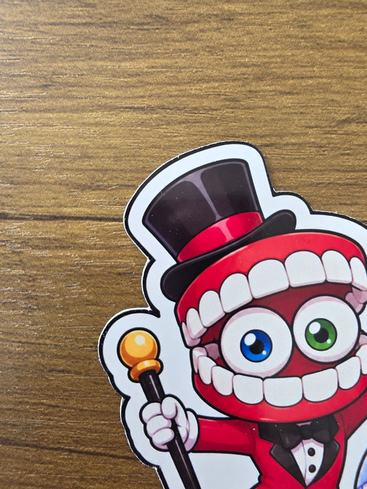 Amazing Digital Circus Inspired Caine & Bubble Glossy Die Cut Sticker | 2 Sizes Available