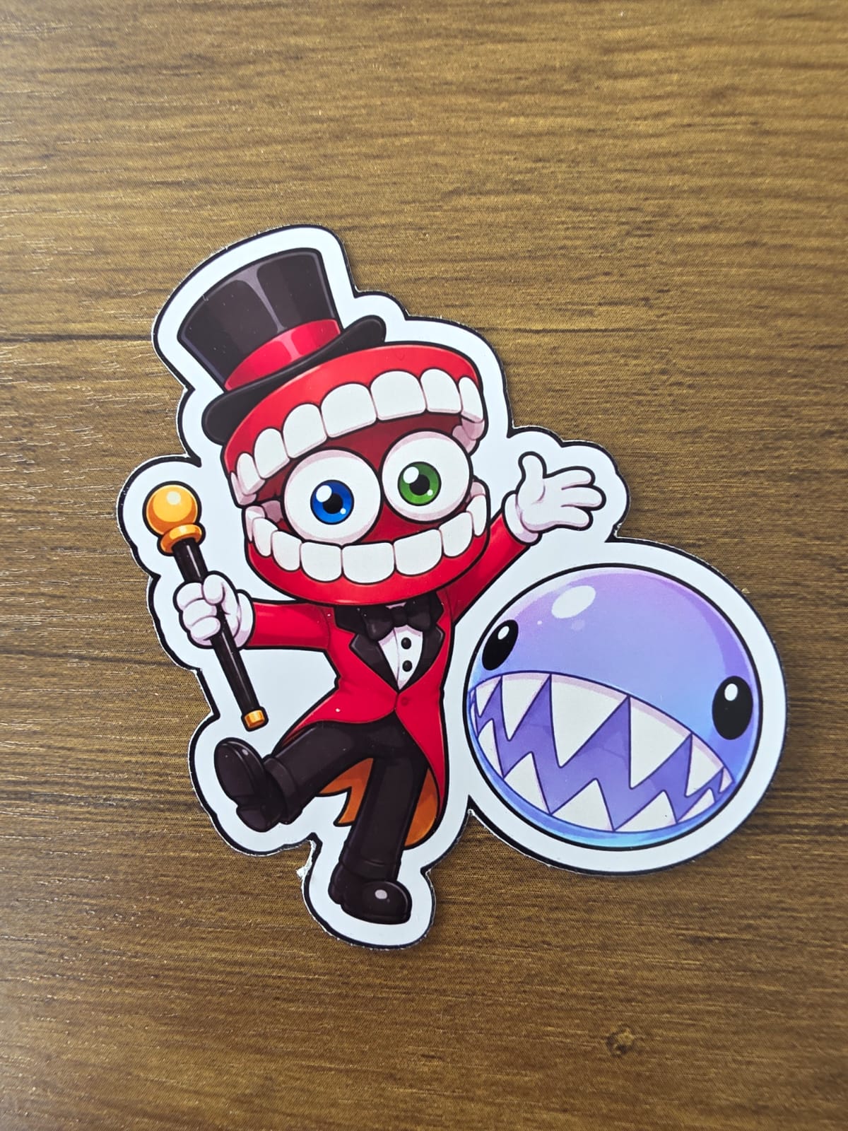 Amazing Digital Circus Inspired Caine & Bubble Glossy Die Cut Sticker | 2 Sizes Available
